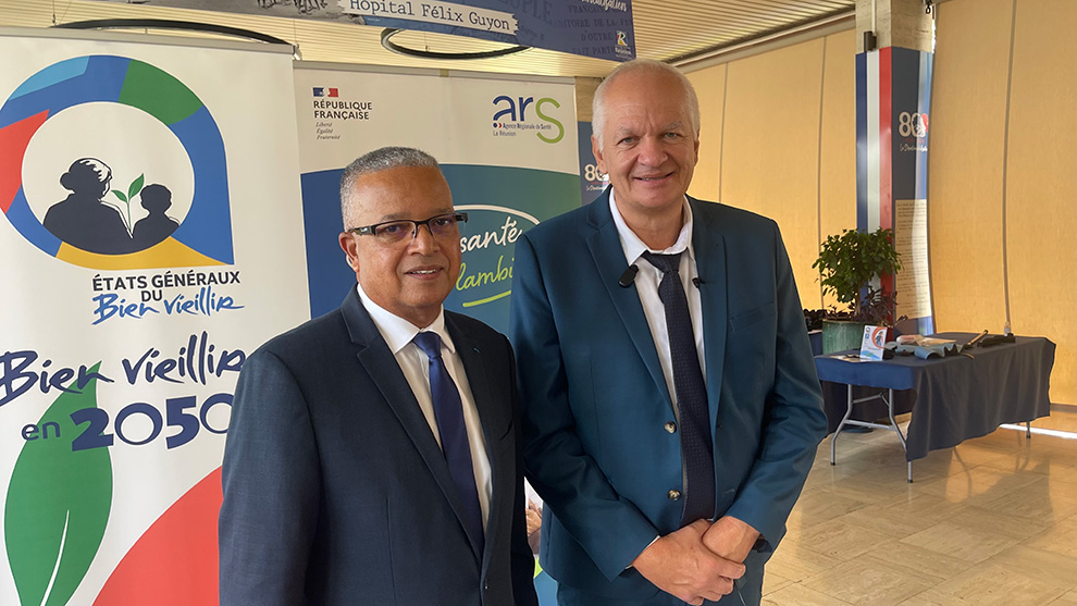 Cyrille Melchior, président du Conseil départemental, et Jean-Jacques Coiplet, directeur général de l'ARS de La Réunion. Photo Mémento